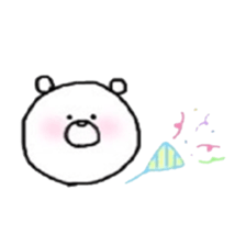 marumaru white bear sticker #13458044