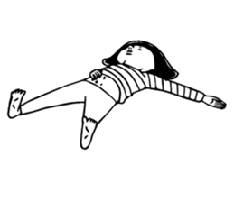 The woman in the striped shirt sticker #13458478