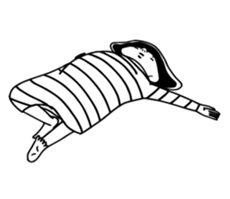 The woman in the striped shirt sticker #13458479