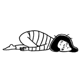 The woman in the striped shirt sticker #13458480