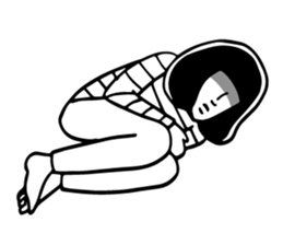 The woman in the striped shirt sticker #13458482