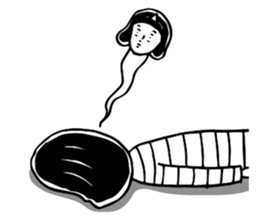 The woman in the striped shirt sticker #13458483