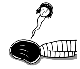 The woman in the striped shirt sticker #13458483