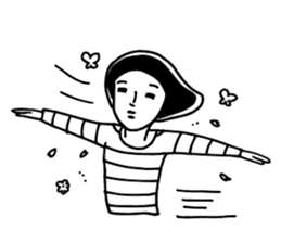 The woman in the striped shirt sticker #13458484