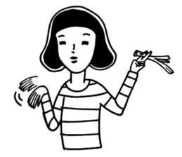 The woman in the striped shirt sticker #13458486