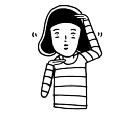 The woman in the striped shirt sticker #13458487