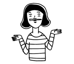 The woman in the striped shirt sticker #13458488