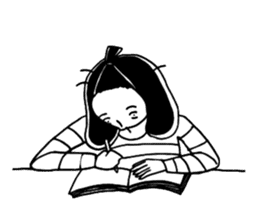 The woman in the striped shirt sticker #13458490