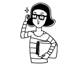 The woman in the striped shirt sticker #13458491