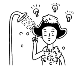 The woman in the striped shirt sticker #13458493