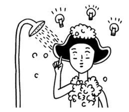 The woman in the striped shirt sticker #13458493