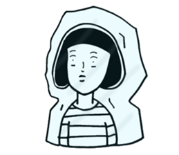 The woman in the striped shirt sticker #13458494