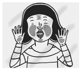 The woman in the striped shirt sticker #13458495