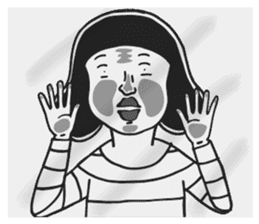 The woman in the striped shirt sticker #13458495