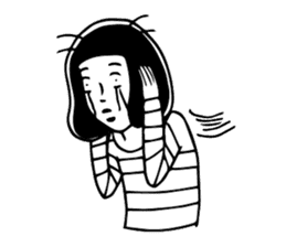 The woman in the striped shirt sticker #13458496