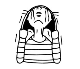 The woman in the striped shirt sticker #13458497