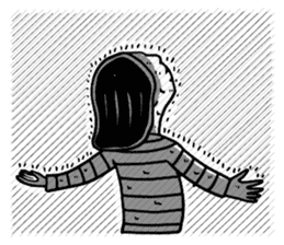 The woman in the striped shirt sticker #13458498