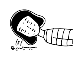 The woman in the striped shirt sticker #13458500