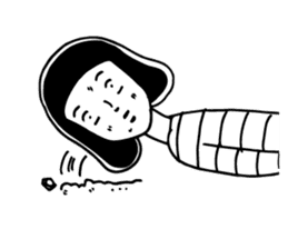 The woman in the striped shirt sticker #13458500