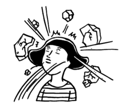 The woman in the striped shirt sticker #13458504