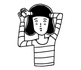 The woman in the striped shirt sticker #13458506