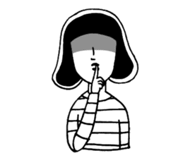 The woman in the striped shirt sticker #13458507
