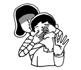 The woman in the striped shirt sticker #13458508