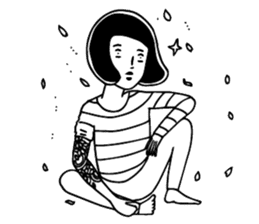 The woman in the striped shirt sticker #13458509