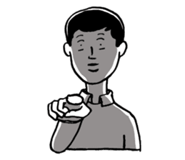 The woman in the striped shirt sticker #13458510