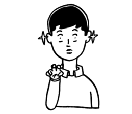 The woman in the striped shirt sticker #13458511