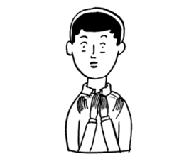 The woman in the striped shirt sticker #13458512