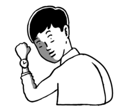 The woman in the striped shirt sticker #13458514