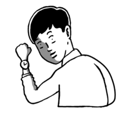 The woman in the striped shirt sticker #13458514