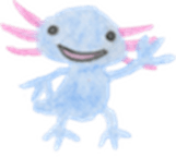 Axolotl painted by colored pencil sticker #13459822