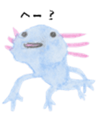 Axolotl painted by colored pencil sticker #13459823