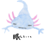 Axolotl painted by colored pencil sticker #13459824