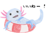 Axolotl painted by colored pencil sticker #13459830