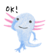 Axolotl painted by colored pencil sticker #13459832