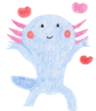 Axolotl painted by colored pencil sticker #13459836