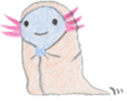 Axolotl painted by colored pencil sticker #13459837