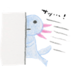 Axolotl painted by colored pencil sticker #13459846