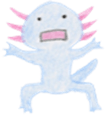 Axolotl painted by colored pencil sticker #13459849
