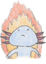 Axolotl painted by colored pencil sticker #13459854