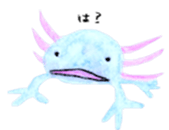 Axolotl painted by colored pencil sticker #13459855