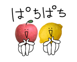 Lemon and apple sticker #13460347