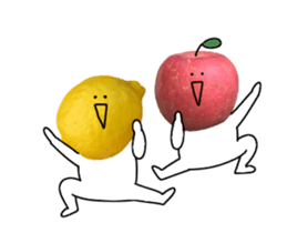 Lemon and apple sticker #13460348
