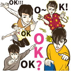 Various Poses and Expressions of "Ok"