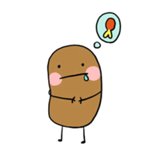 Potato poker face sticker #13467425