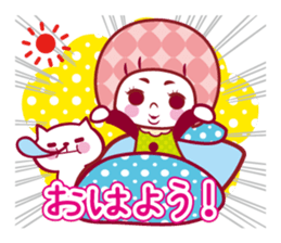 Sticker of a cat and the girl sticker #13468374