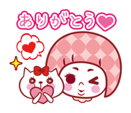 Sticker of a cat and the girl sticker #13468377